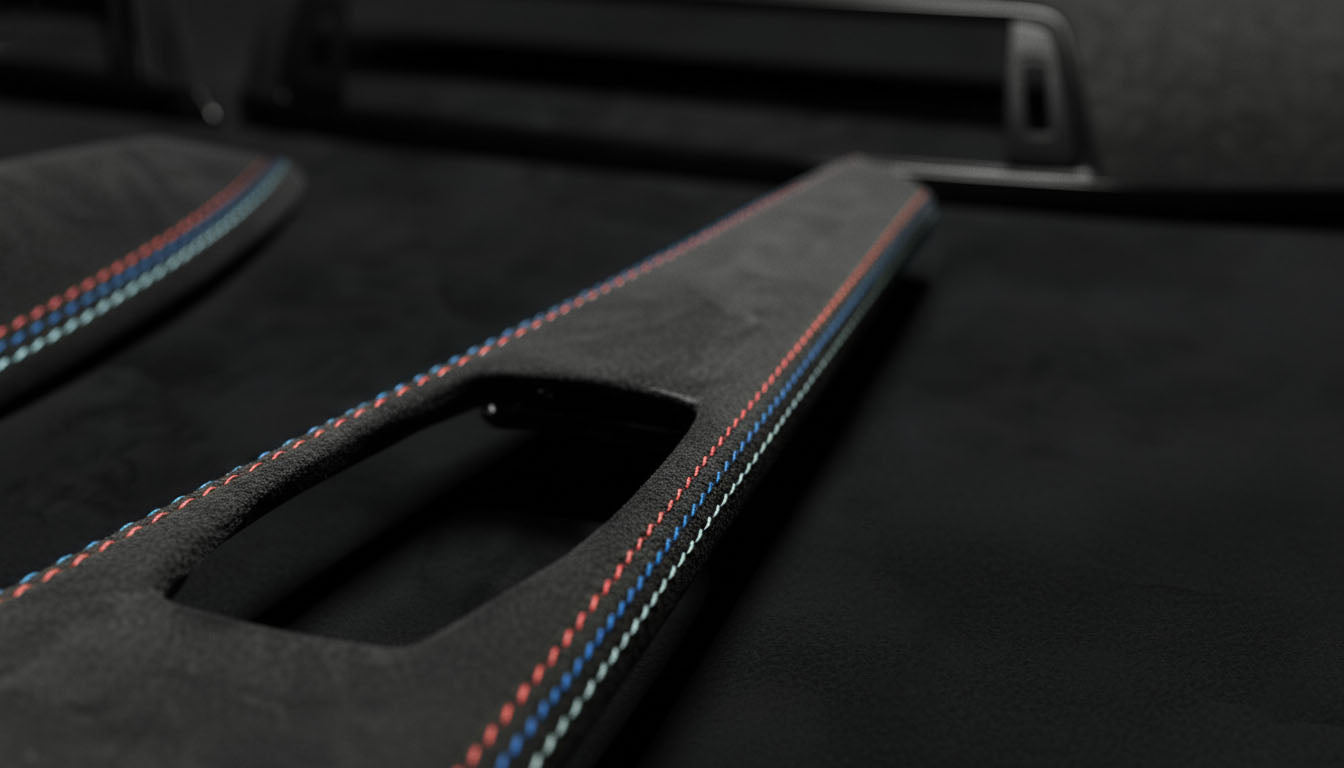 Interior de Alcántara con costuras tricolor para BMW Serie 3 y 4 (F30, F31, F32, F33, F34, F36, F80, F82, F83, volante a la izquierda)