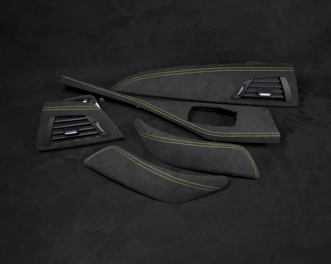 BMW 1 & 2 Series F21 F22 F23 Alcantara Interior Trim with Yellow Stitching