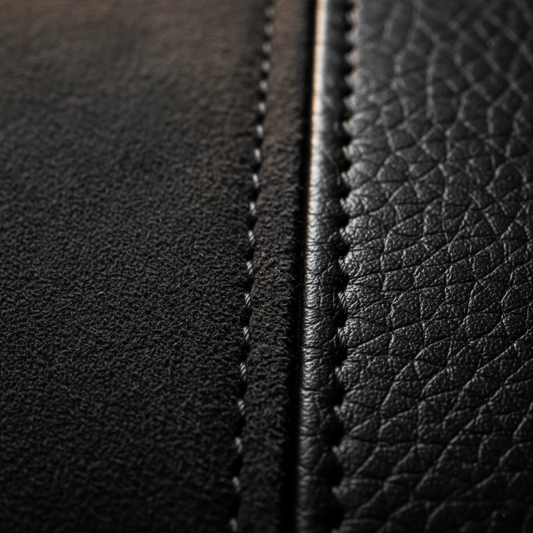 Alcantara and leather interior material comparison