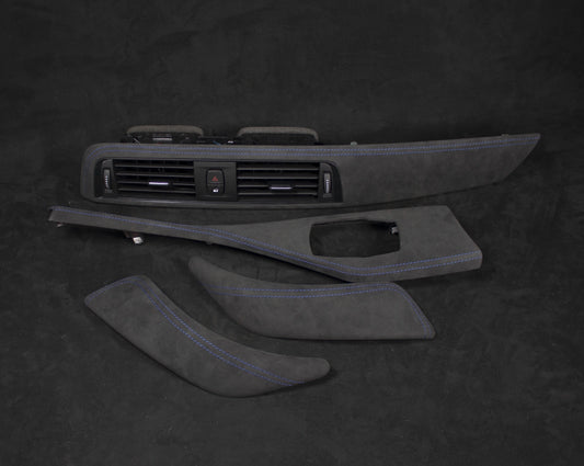 BMW 1 & 2 Series F21 F22 F23 Alcantara Interior Trim set with Blue Stitching 