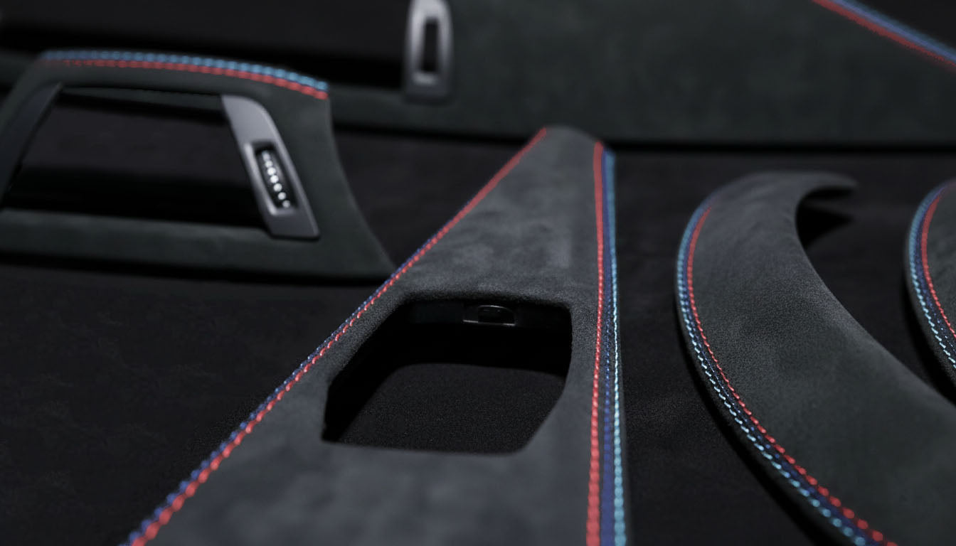 BMW 3er &amp; 4er Alcantara-Innenausstattung – Dreifarbige Ziernähte (F30, F31, F32, F33, F34, F36, F80, F82, F83 LHD)