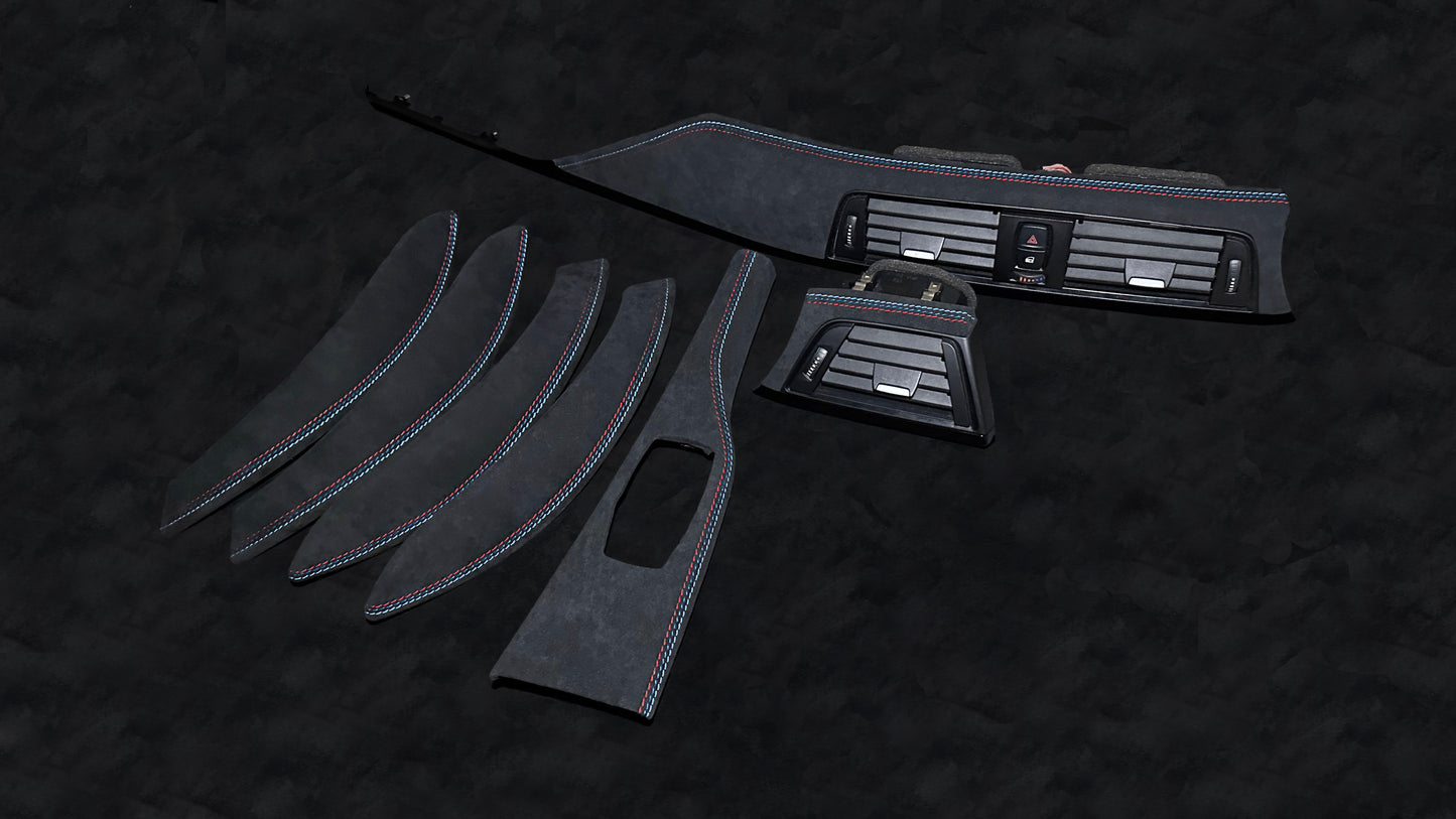 BMW 3 & 4 Series Alcantara Interior Trim – Tricolor Stitching (F30, F31, F34, F36, F80 right hand drive)