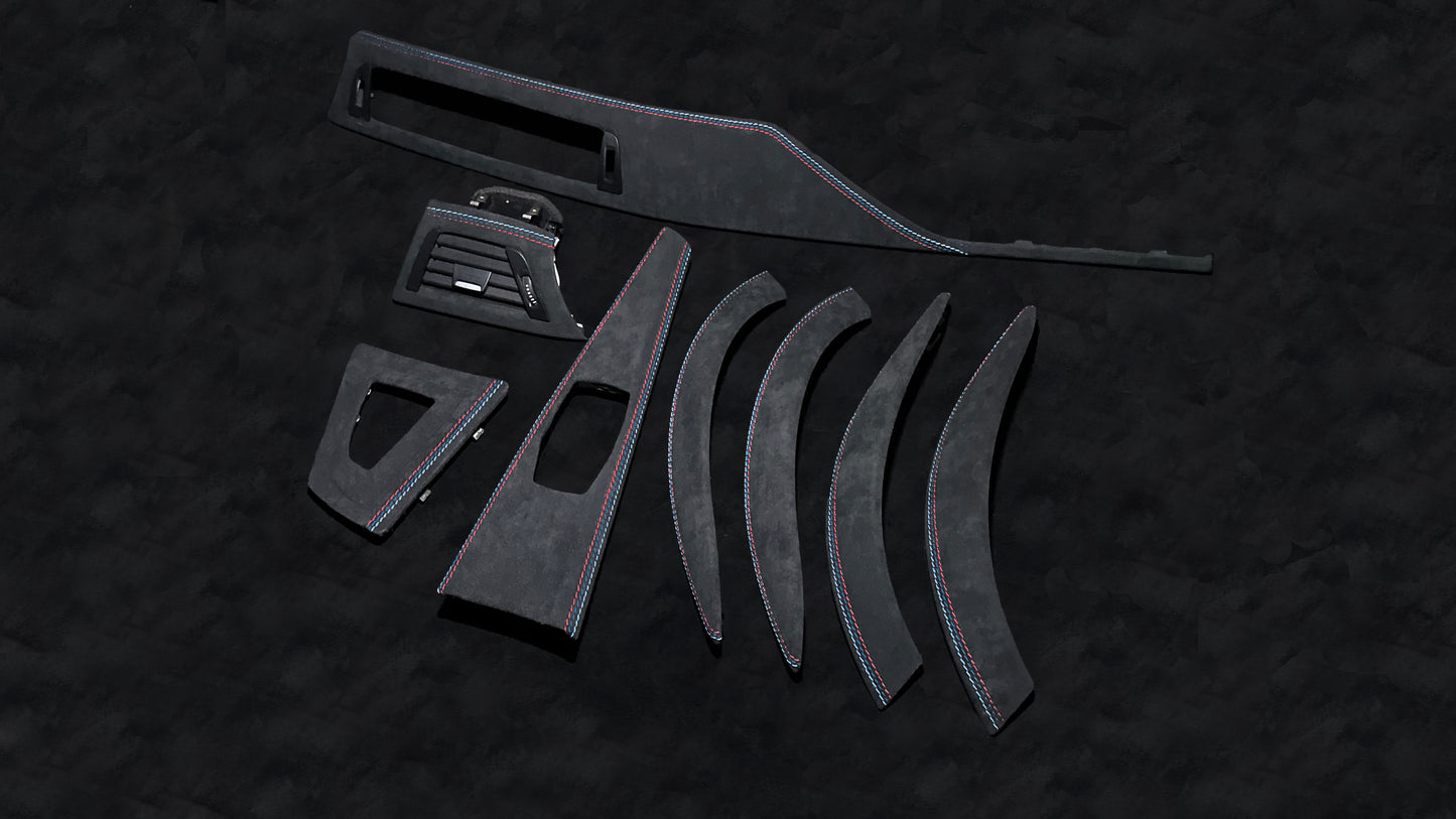 BMW 3 & 4 Series Alcantara Interior Trim – Tricolor Stitching (F30, F31, F34, F36, F80 left hand drive)