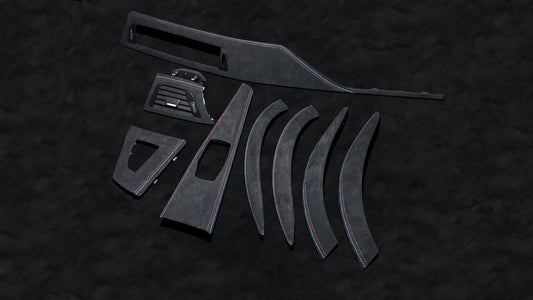 BMW 3 & 4 Series Alcantara Interior Trim – Tricolor Stitching (F30, F31, F34, F36, F80 left hand drive)