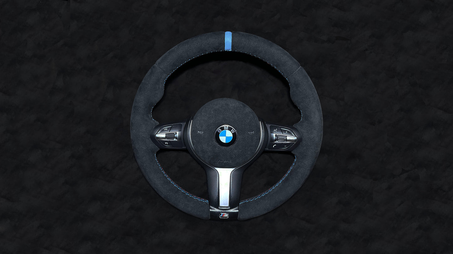 BMW 3 & 4 Series Alcantara M Sport Steering Wheel – Tricolor Stitching (F30, F31, F34, F36)