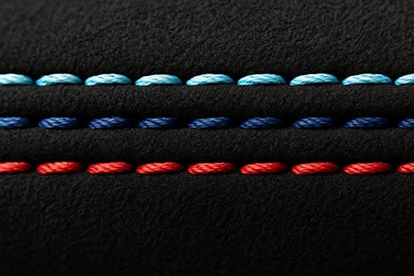 BMW tricolor stitching