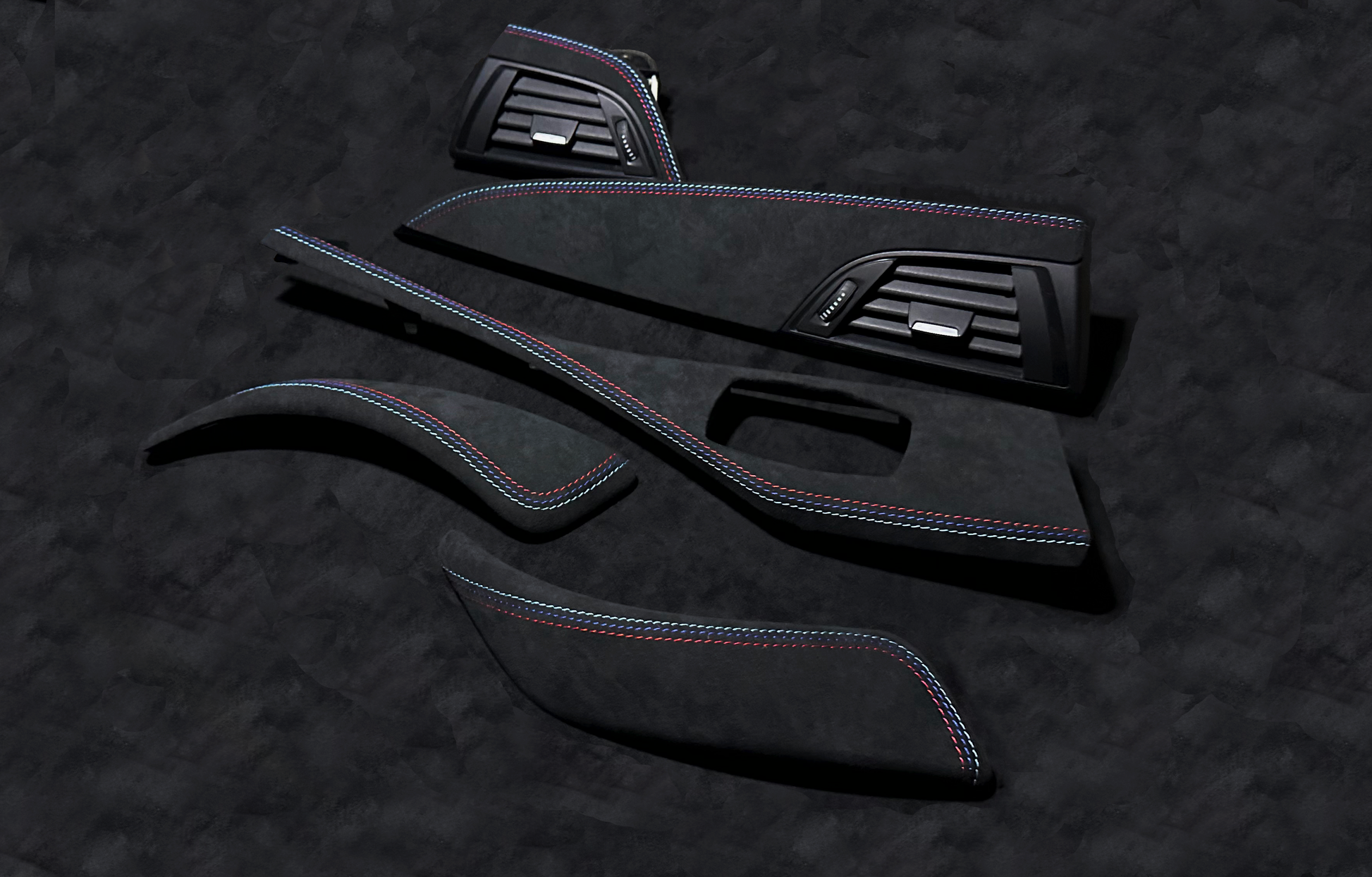 BMW 1 & 2 Series F21 F22 F23 Alcantara Interior Trim with Tricolor Stitching