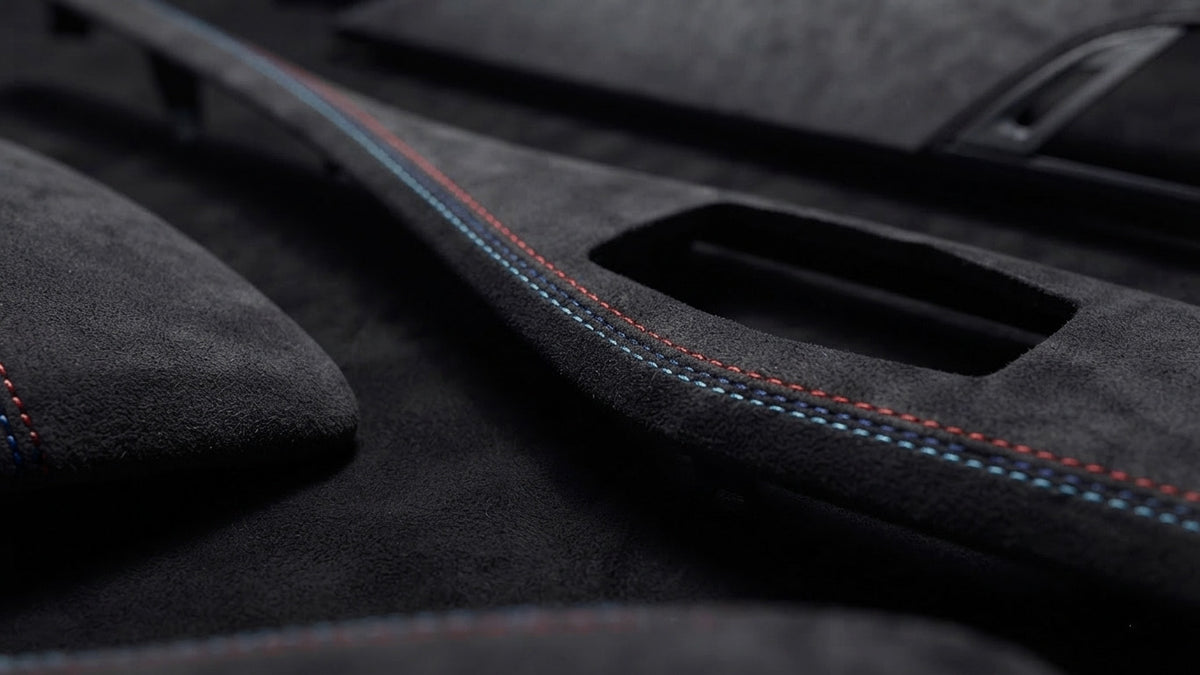BMW F21 F22 F23 alcantara interior trim tricolor stitching