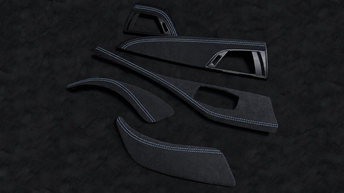 BMW 1, 2 Series Alcantara Interior Trim – Light Blue Stitching (F20, F21, F22, F87 Pre-LCI, LHD)